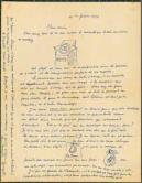 Lettre à Maurice Rapin datée du 14 février 1959 "La Prune sur la poire"