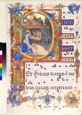 Nativity， in initial P. Single leaf from a Gradual. Italy， Florence