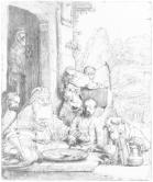 Abraham Entertaining the Angels. Etching