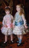 バラ色と青色の服を着たカーン・ダンヴェールの少女たち