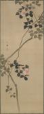 野ばらに鳥図、江戸時代、1615‐1868年