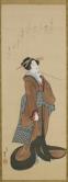 煙管を持つ美人図、江戸時代、1814‐15年頃