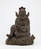 鍾馗の像、岩の上に坐する魔除けの神、伊部、岡山県