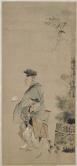 新年回りの二芸人図、江戸時代、1830-32年頃