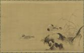風景にオシドリ図、江戸時代、17世紀半ば‐18世紀初頭