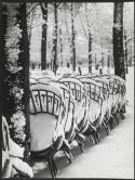Les chaises du jardin du Luxembourg en hiver