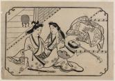 A Young Man Dallying with a Courtesan, from an untitled series of twelve erotic prints