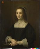 扇子を持った女性の肖像