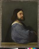 キルトの袖をつけた男性の肖像