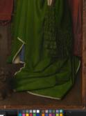 アルノルフィニ夫妻の肖像(部分３０，ドレスのすそ)