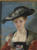 シュザンヌ・ルンデン(？)の肖像(麦わら帽子)(部分)