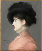 黒い帽子被ったイルマ・ブルンナーの肖像