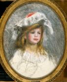 羽根のついた帽子を被る少女の肖像、または帽子を被る子供の半身像