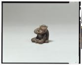 猿に絵馬蒔絵印籠・木彫　根付　猿　銘「正直」