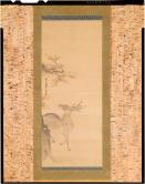福禄寿･猫･鹿図　三幅対のうち鹿図