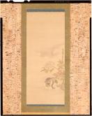 福禄寿･猫･鹿図　三幅対のうち猫図