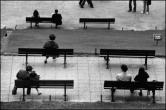 モンマルトル広場のベンチ